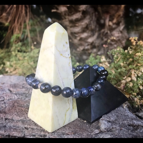 Unique Men Bracelet🔹Dumortierite-Lapis Lazuli - Picture 2 of 5